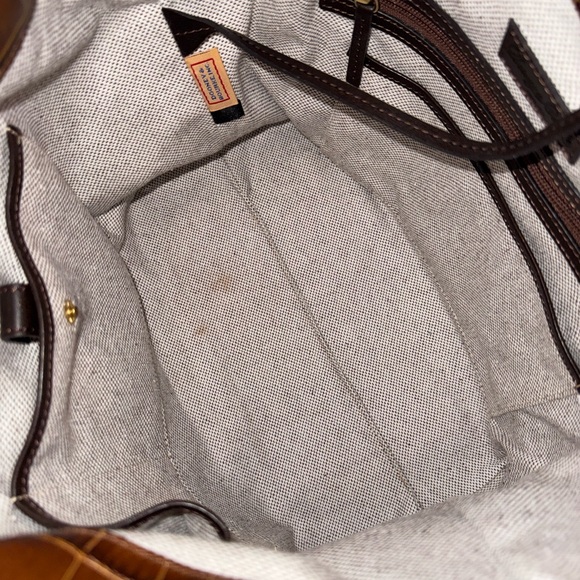 Dooney & Bourke Tan Crocodile Hobo Bag GUC - Picture 4 of 12